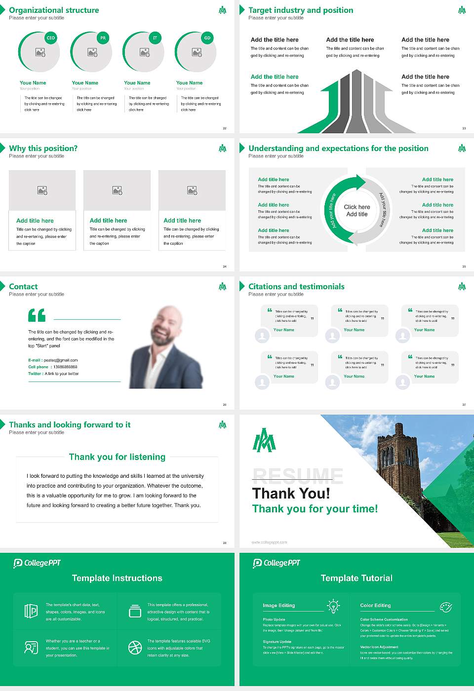University of Arkansas at Monticello Resume PPT Template16:9 ratio PPT effect preview image4