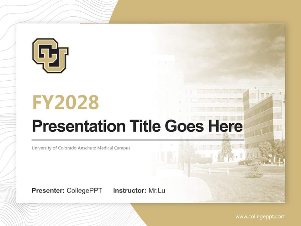 University of Colorado Anschutz Medical Campus Academic Presentation/Research Findings Report PPT Template4:3 ratio PPT effect preview image5