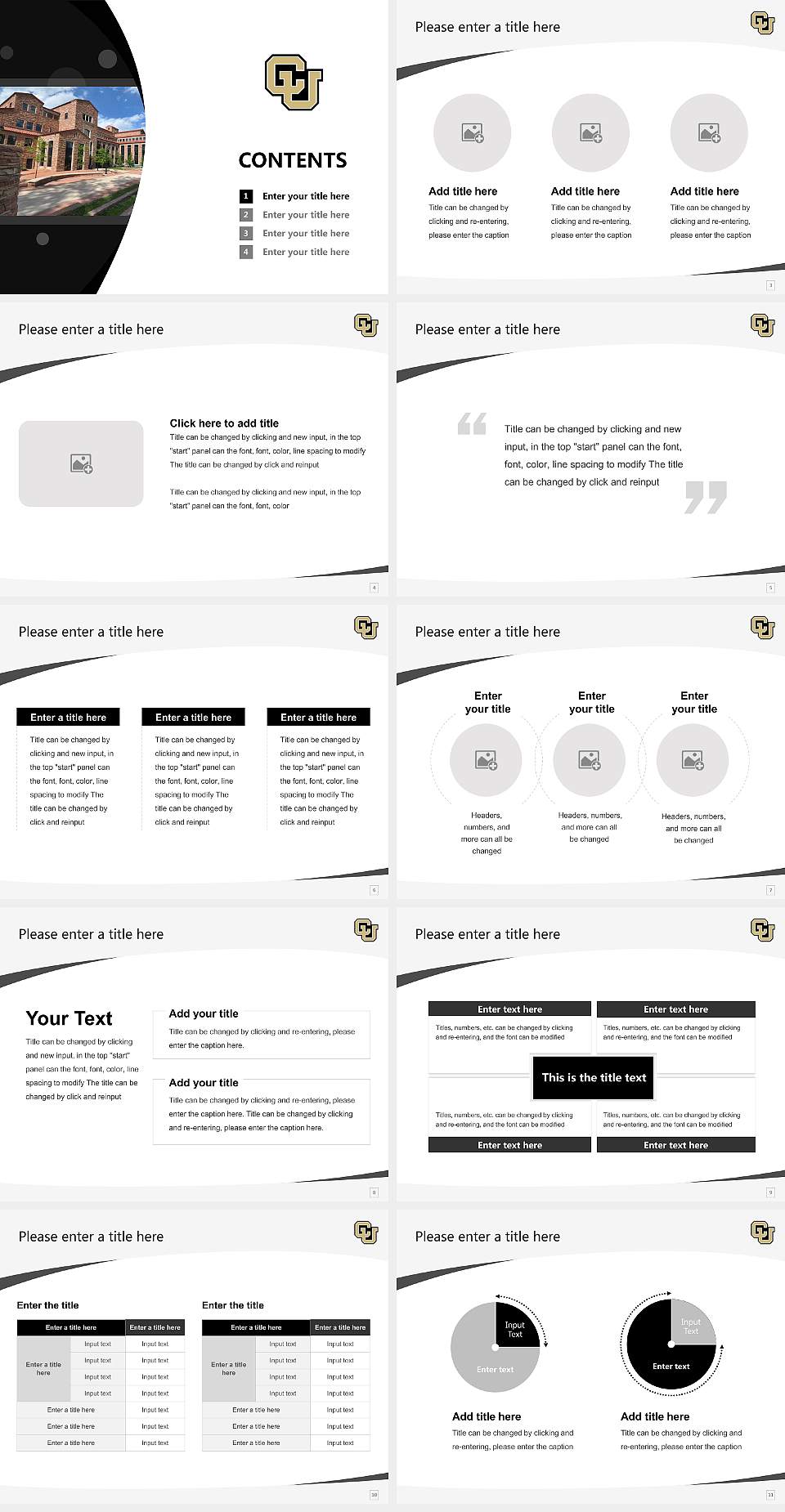 University of Colorado Boulder Course/Courseware Creation PPT Template4:3 ratio PPT effect preview image2