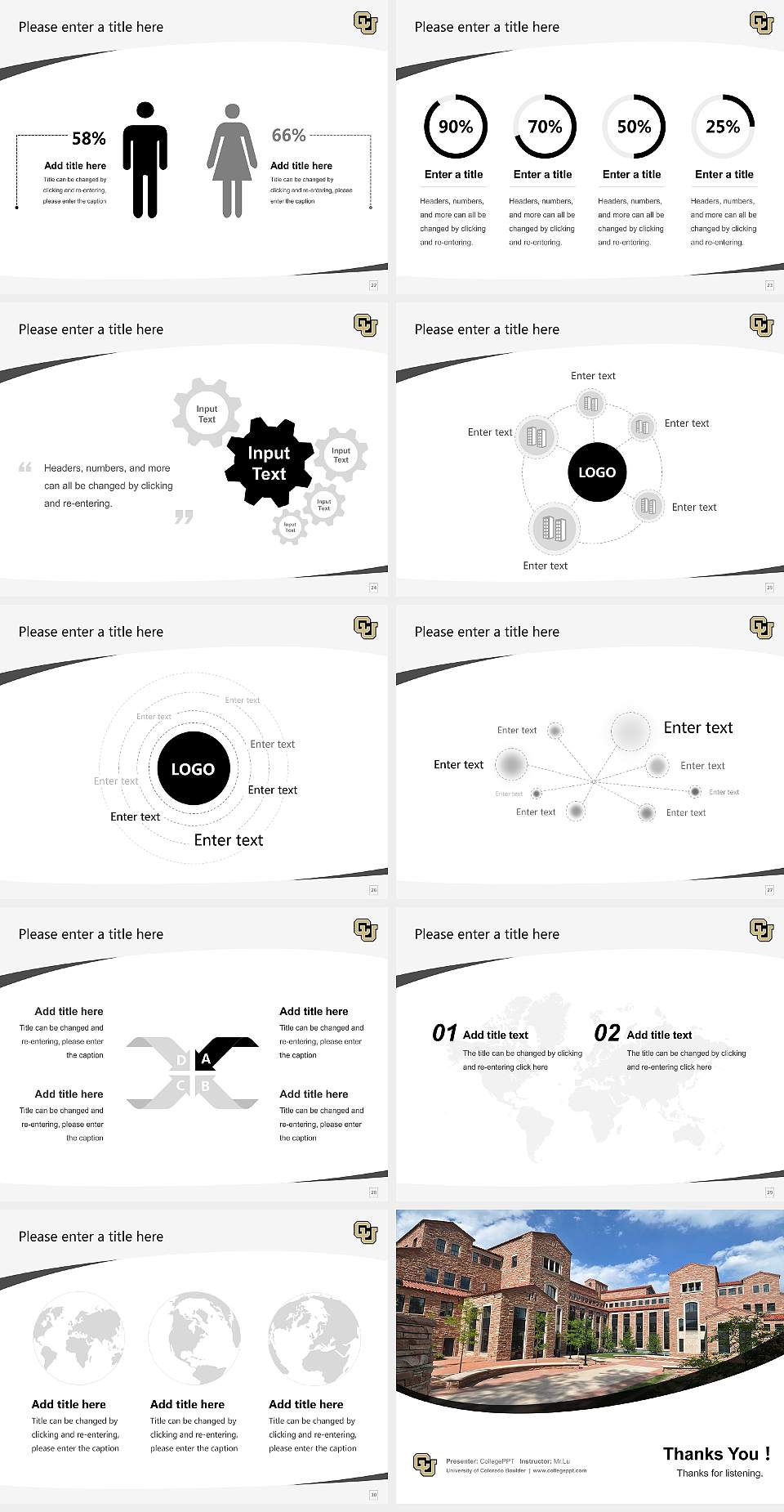 University of Colorado Boulder Course/Courseware Creation PPT Template4:3 ratio PPT effect preview image4