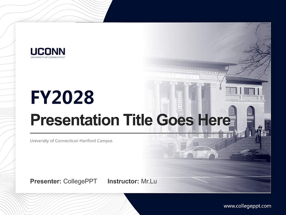 University of Connecticut-Hartford Campus Academic Presentation/Research Findings Report PPT Template4:3 ratio PPT effect preview image5