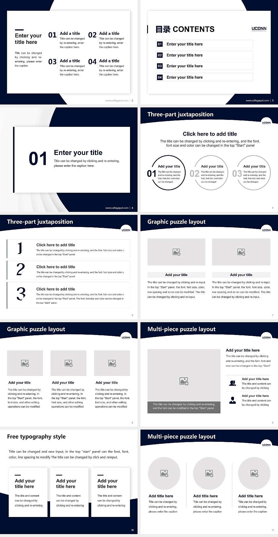 University of Connecticut-Hartford Campus Academic Presentation/Research Findings Report PPT Template4:3 ratio PPT effect preview image2