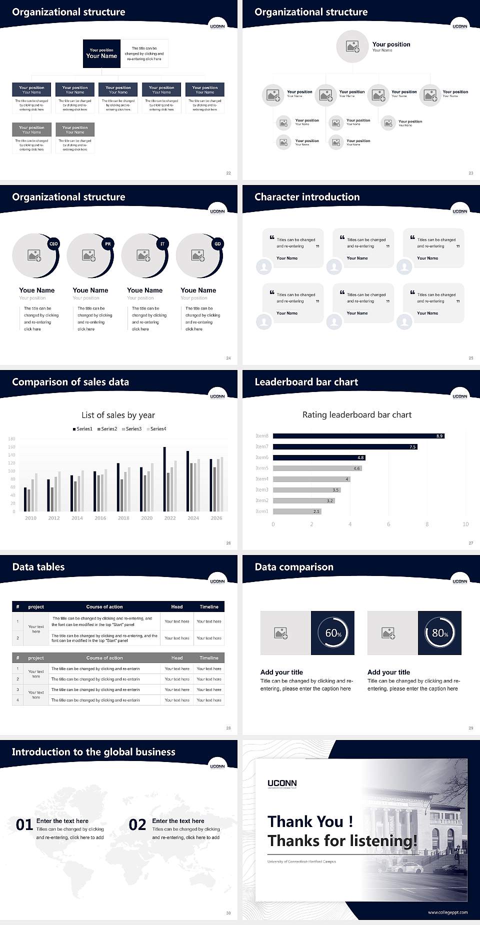 University of Connecticut-Hartford Campus Academic Presentation/Research Findings Report PPT Template4:3 ratio PPT effect preview image4
