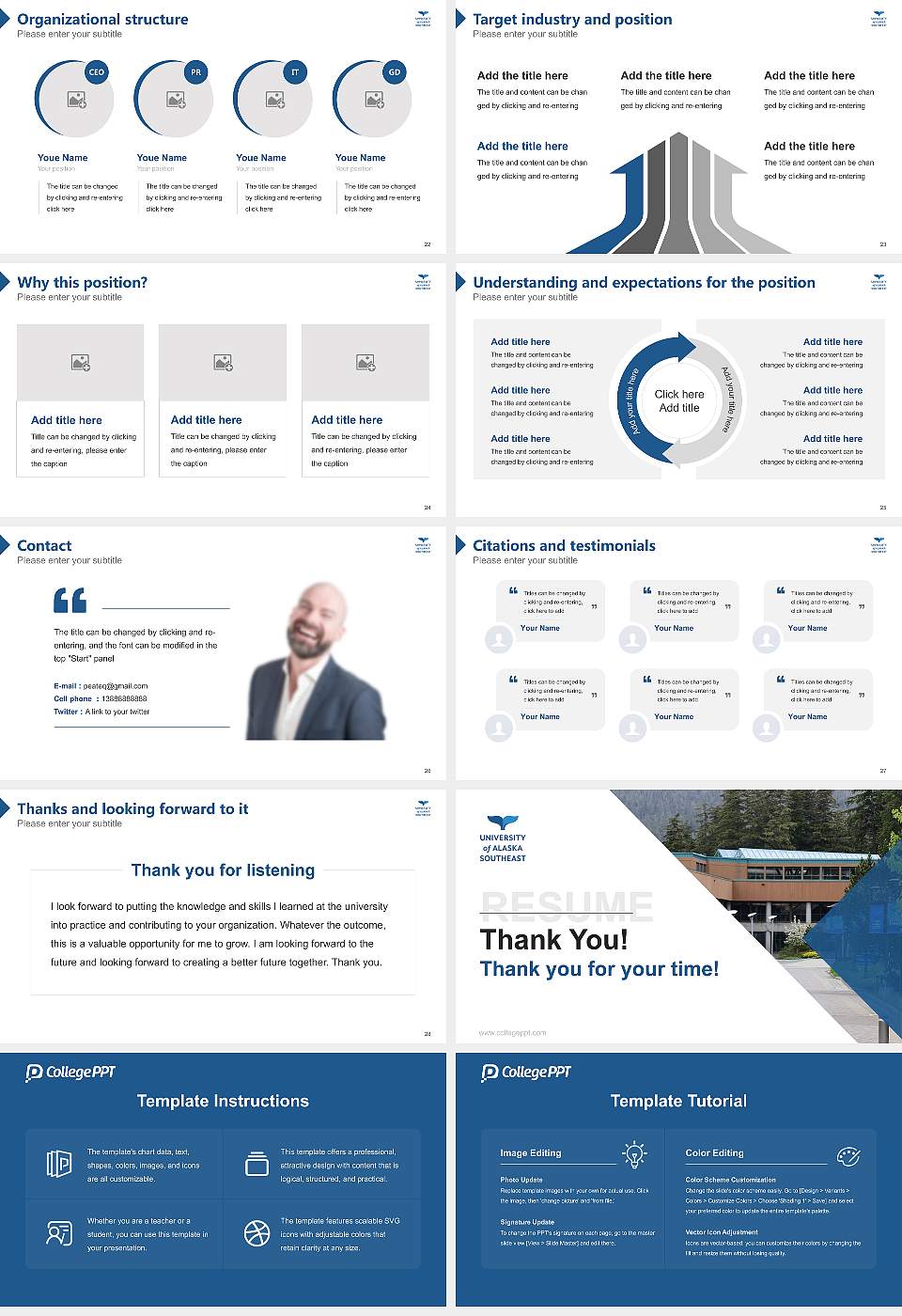 University of Alaska Southeast Resume PPT Template16:9 ratio PPT effect preview image4