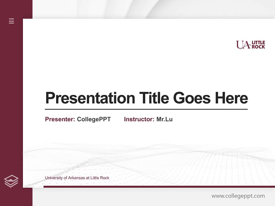 University of Arkansas at Little Rock Thesis Proposal/Graduation Defense PPT Template4:3 ratio PPT effect preview image5