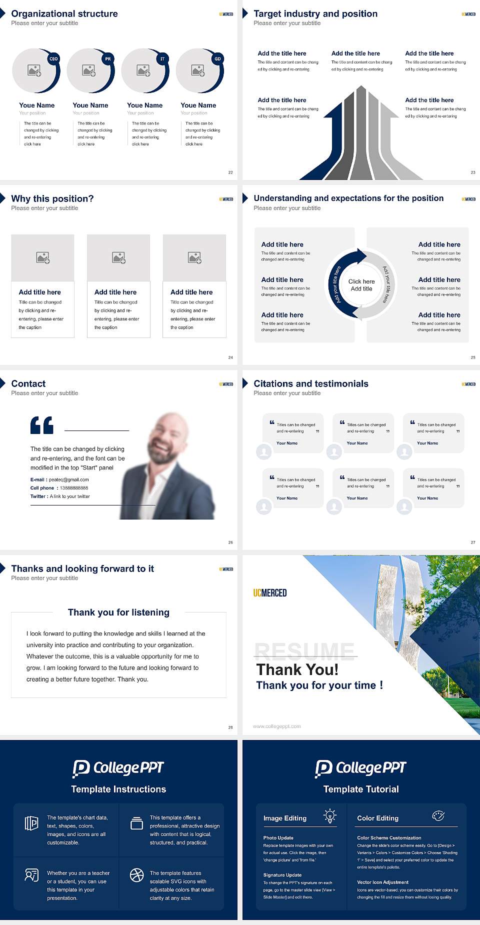 University of California-Merced Resume PPT Template4:3 ratio PPT effect preview image4