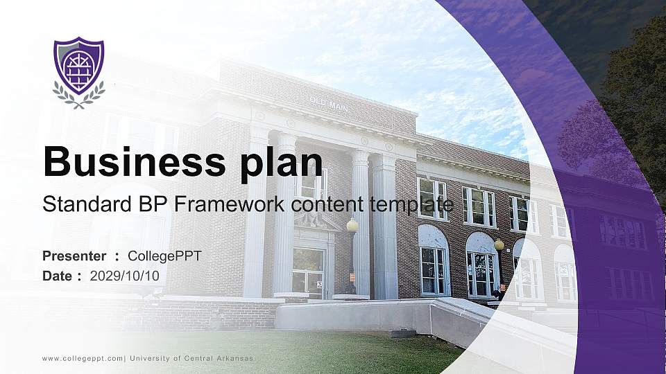 University of Central Arkansas Competition/Entrepreneurship Contest PPT Template16:9 ratio PPT effect preview image