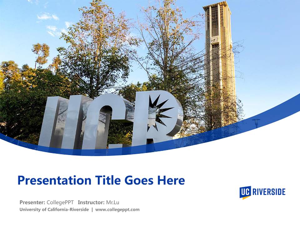 University of California-Riverside Course/Courseware Creation PPT Template4:3 ratio PPT effect preview image5