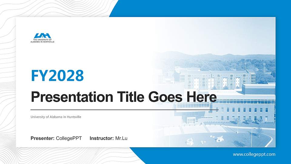 University of Alabama in Huntsville Academic Presentation/Research Findings Report PPT Template16:9 ratio PPT effect preview image