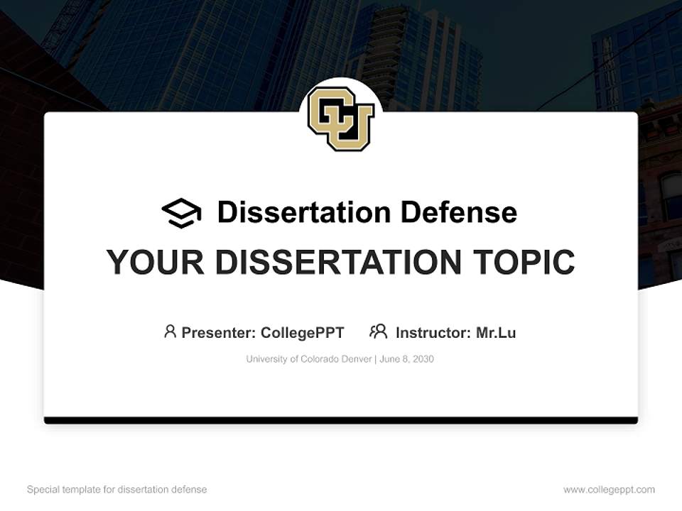 University of Colorado Denver Graduation Thesis Defense PPT Template4:3 ratio PPT effect preview image7