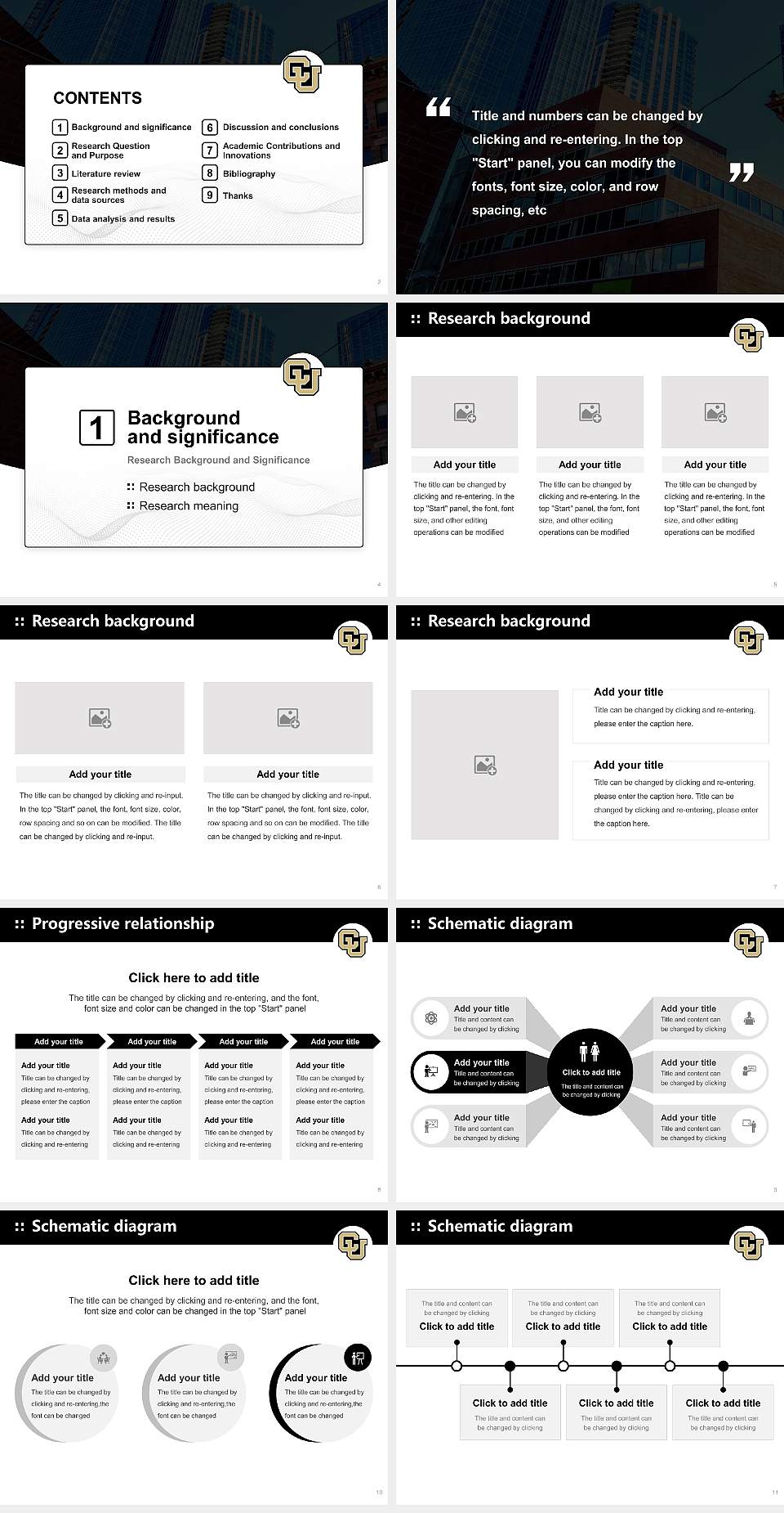 University of Colorado Denver Graduation Thesis Defense PPT Template4:3 ratio PPT effect preview image2