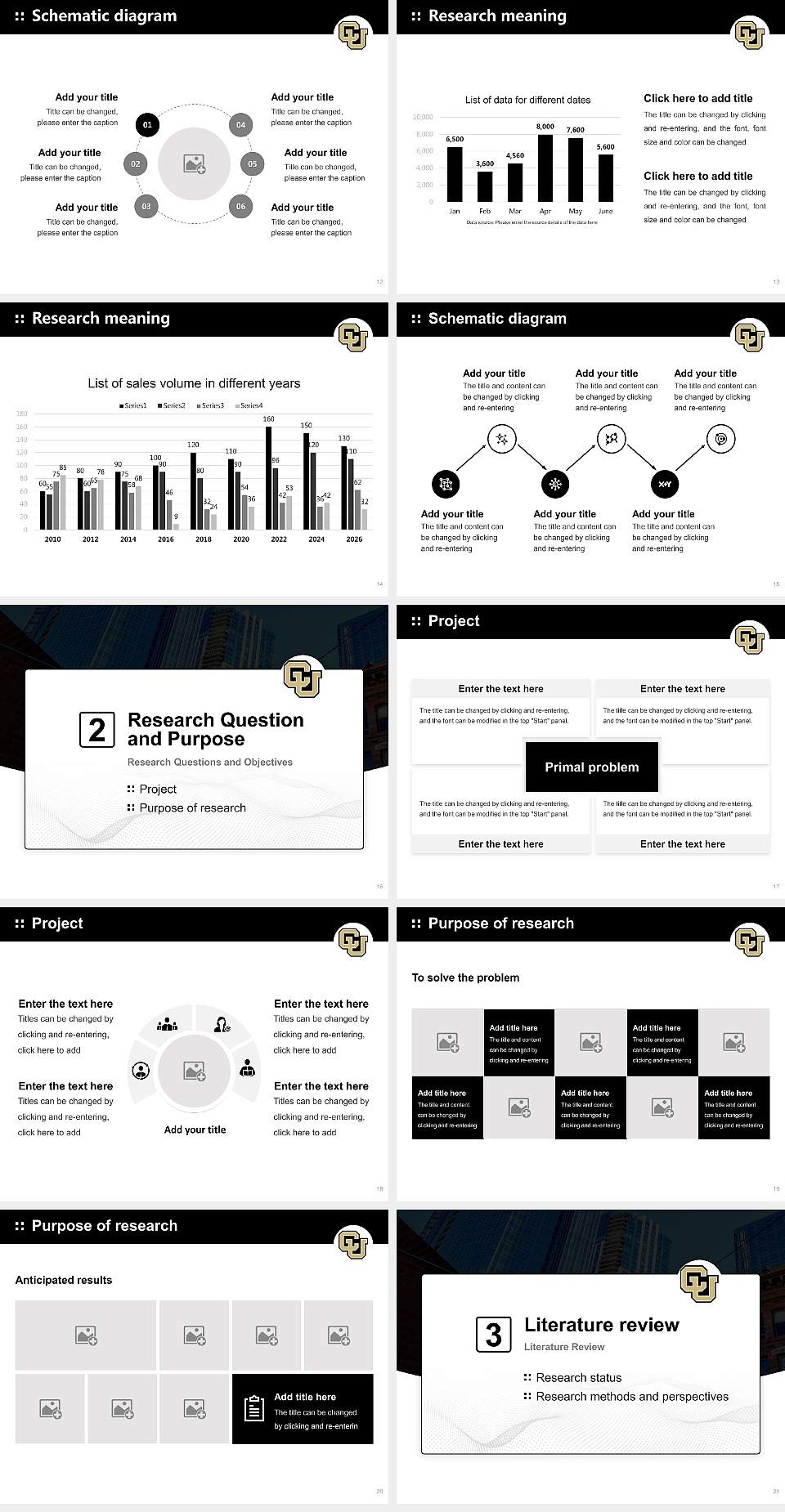 University of Colorado Denver Graduation Thesis Defense PPT Template4:3 ratio PPT effect preview image3