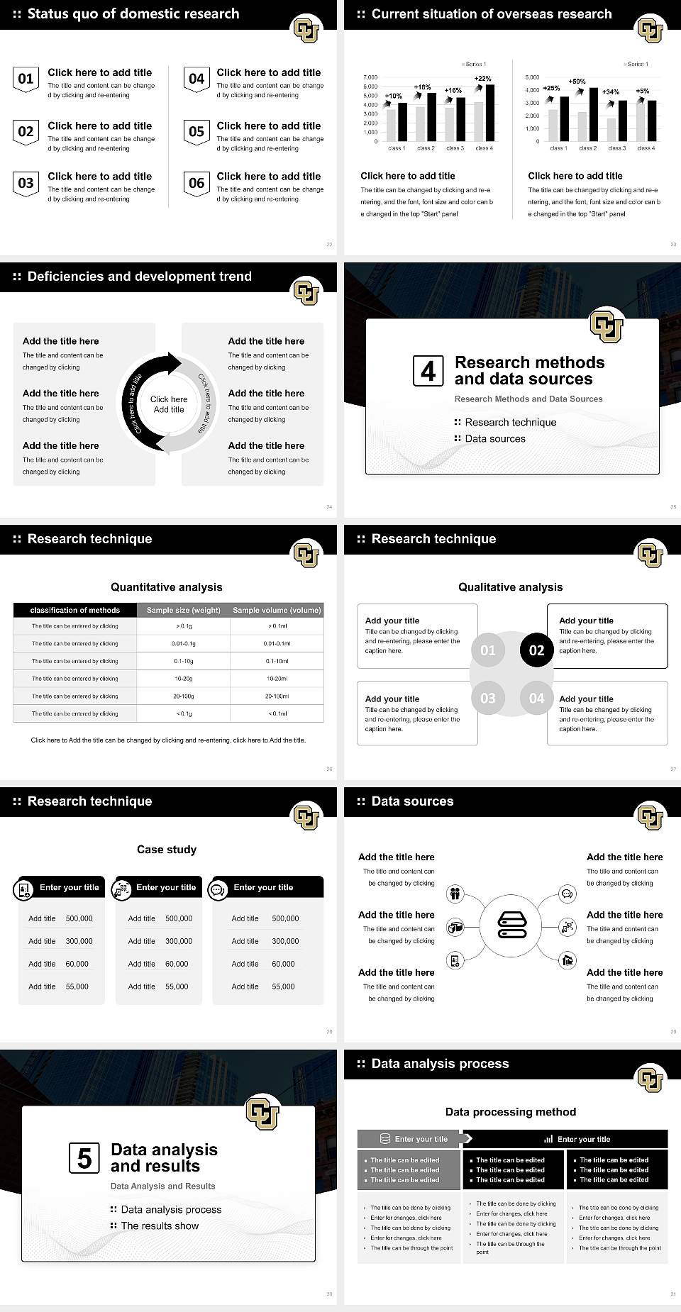 University of Colorado Denver Graduation Thesis Defense PPT Template4:3 ratio PPT effect preview image4