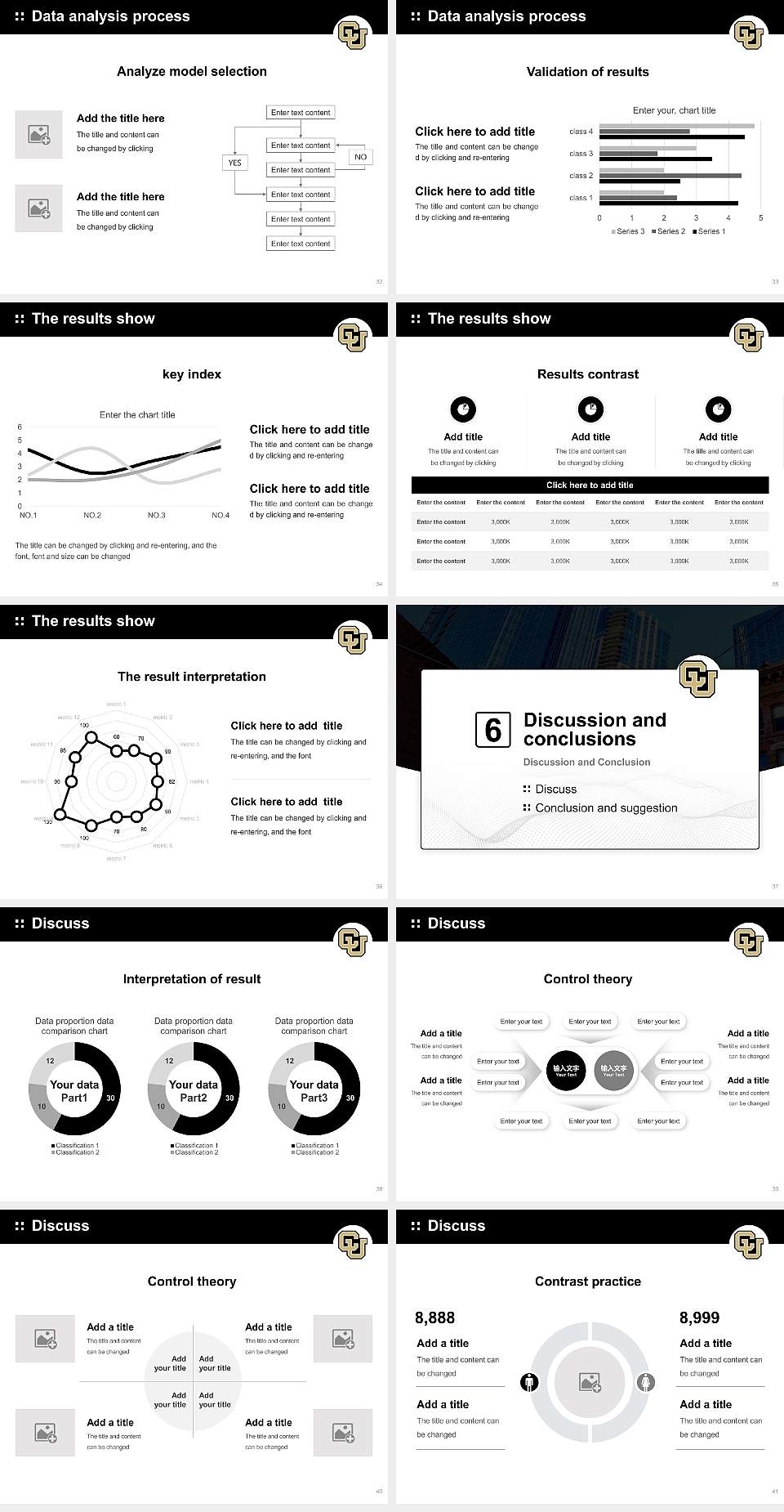 University of Colorado Denver Graduation Thesis Defense PPT Template4:3 ratio PPT effect preview image5