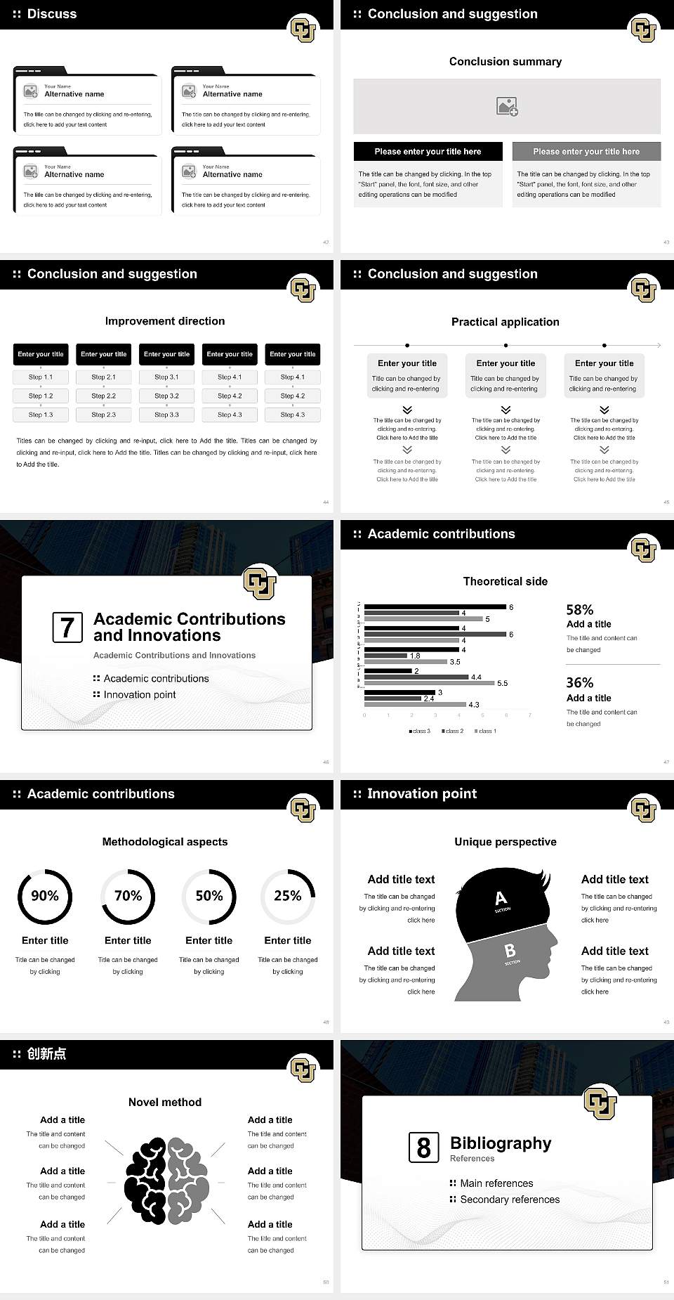University of Colorado Denver Graduation Thesis Defense PPT Template4:3 ratio PPT effect preview image6
