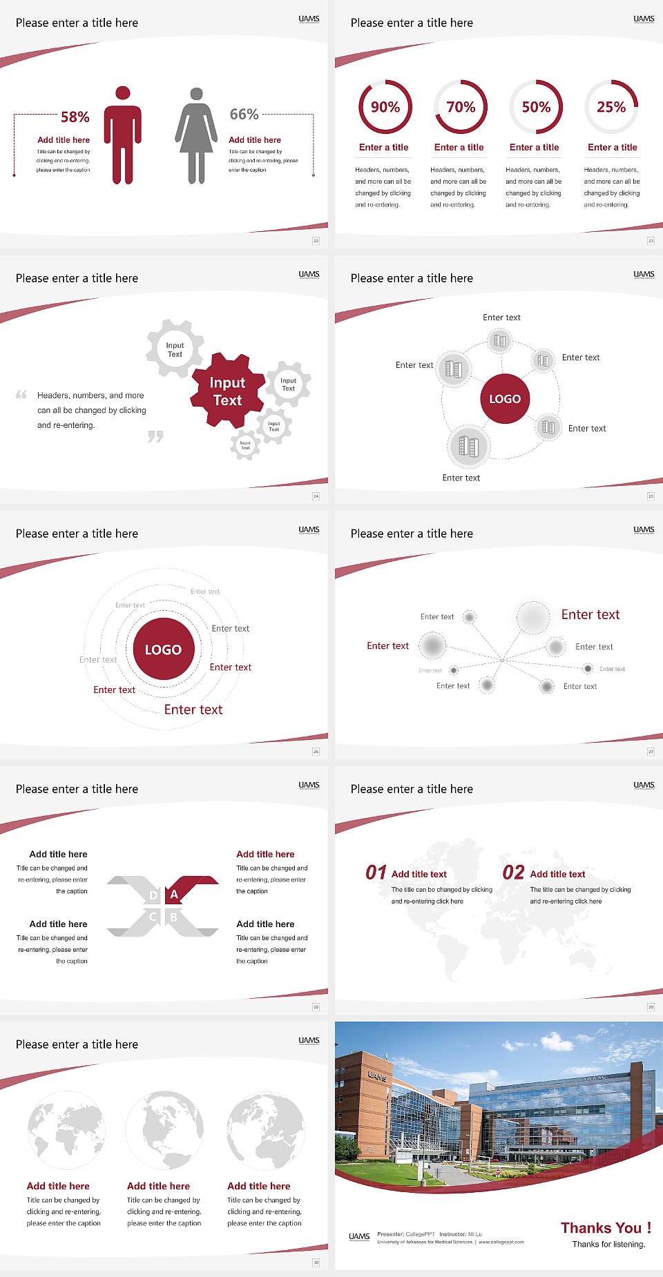 University of Arkansas for Medical Sciences Course/Courseware Creation PPT Template4:3 ratio PPT effect preview image4