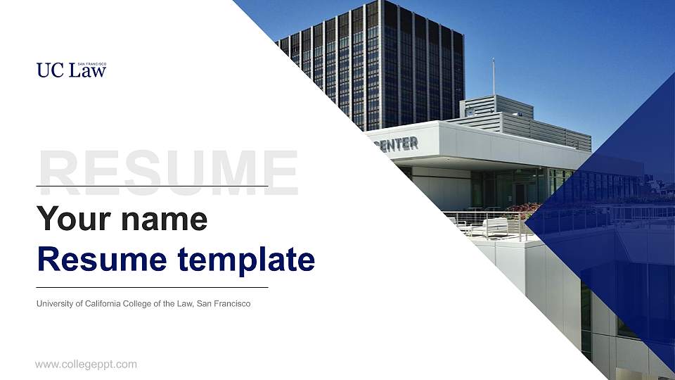 University of California College of the Law, San Francisco Resume PPT Template16:9 ratio PPT effect preview image