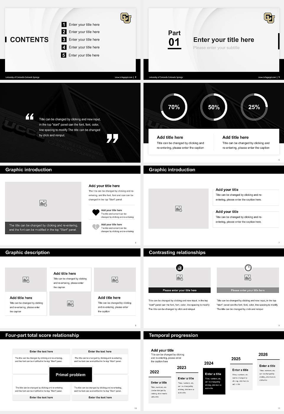 University of Colorado Colorado Springs Thesis Proposal/Graduation Defense PPT Template16:9 ratio PPT effect preview image2