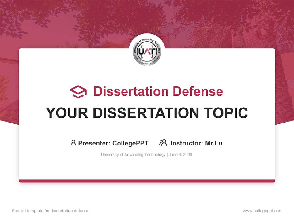 University of Advancing Technology Graduation Thesis Defense PPT Template4:3 ratio PPT effect preview image7