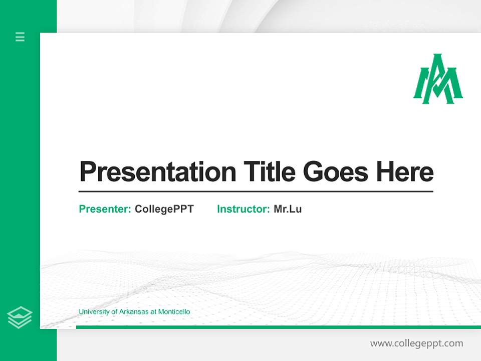 University of Arkansas at Monticello Thesis Proposal/Graduation Defense PPT Template4:3 ratio PPT effect preview image5