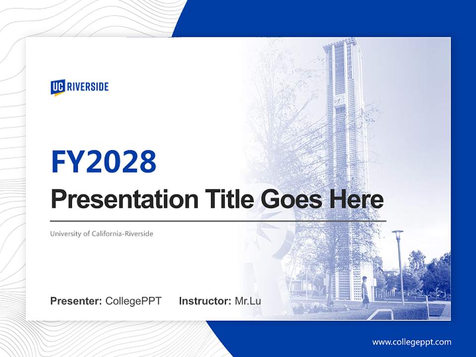 University of California-Riverside Academic Presentation/Research Findings Report PPT Template4:3 ratio PPT effect preview image5