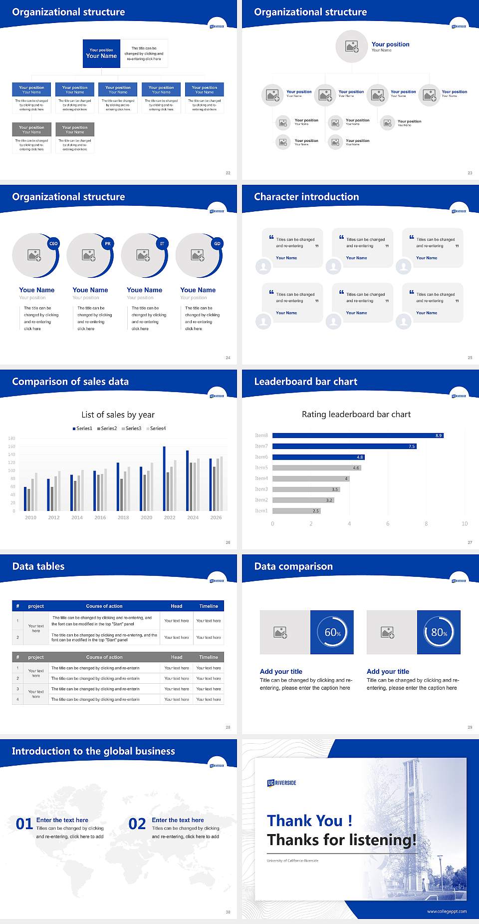 University of California-Riverside Academic Presentation/Research Findings Report PPT Template4:3 ratio PPT effect preview image4