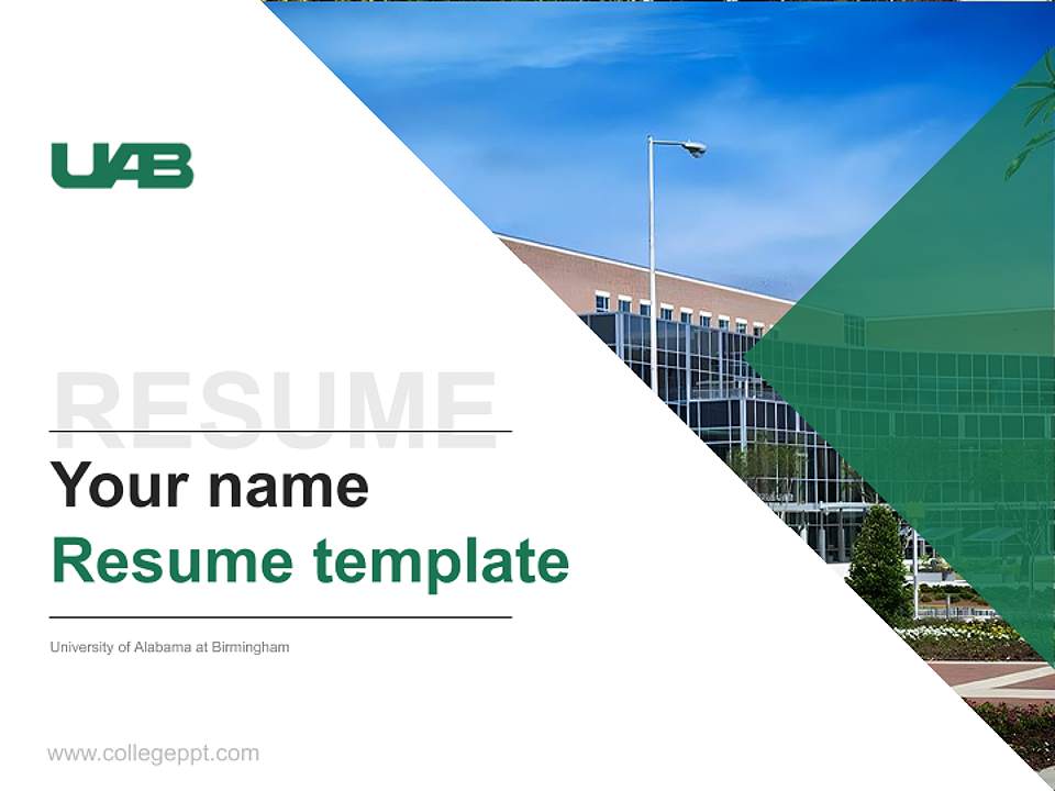 University of Alabama at Birmingham Resume PPT Template4:3 ratio PPT effect preview image5