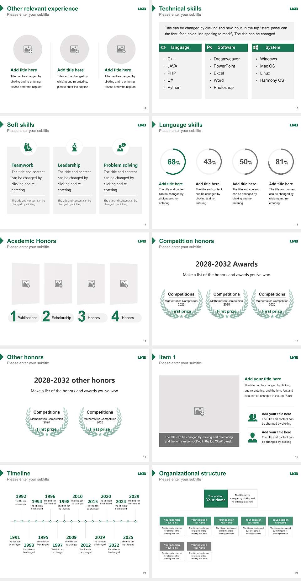 University of Alabama at Birmingham Resume PPT Template4:3 ratio PPT effect preview image3