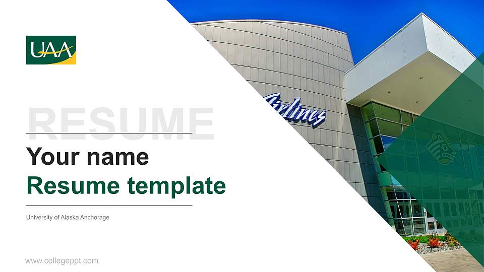 University of Alaska Anchorage Resume PPT Template16:9 ratio PPT effect preview image