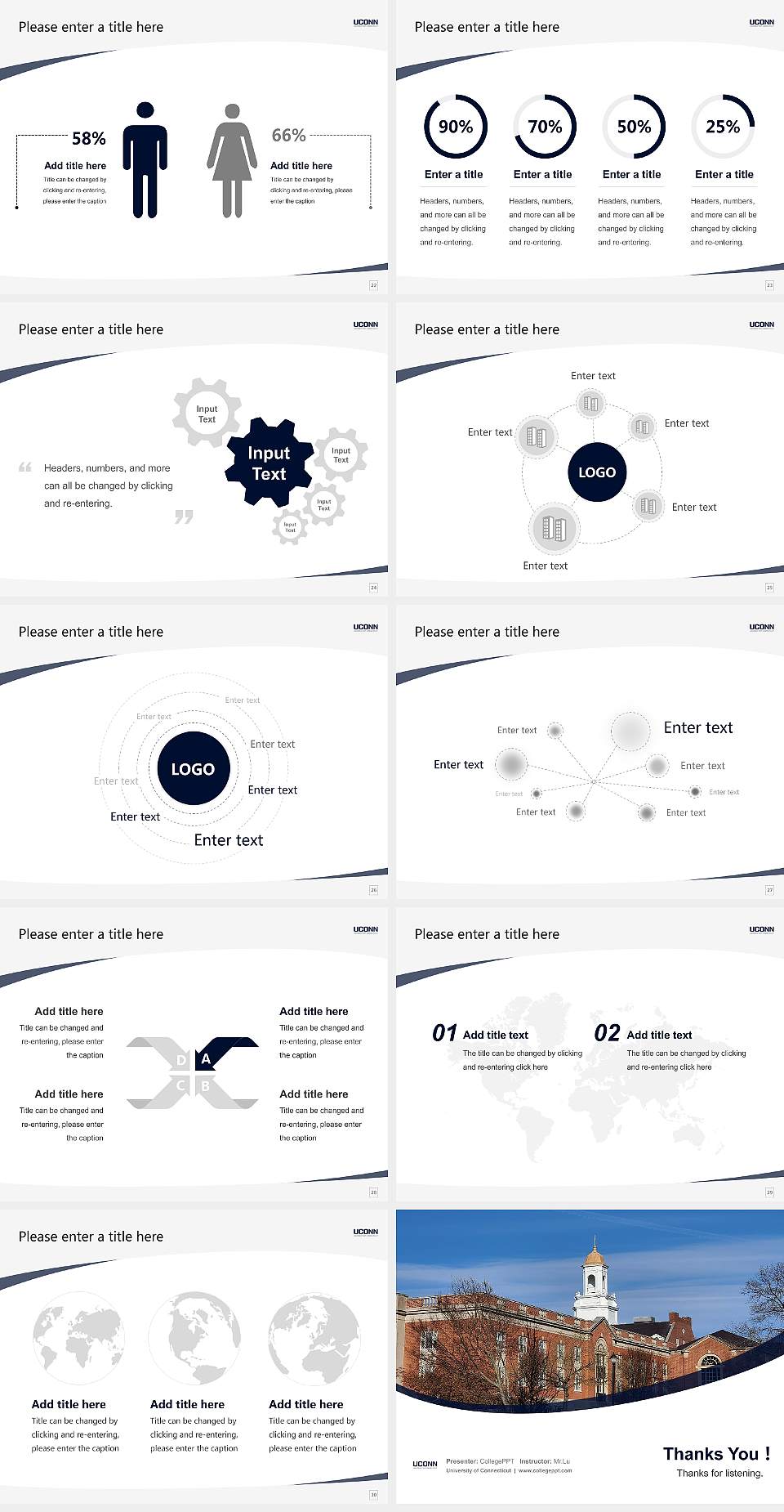University of Connecticut Course/Courseware Creation PPT Template4:3 ratio PPT effect preview image4