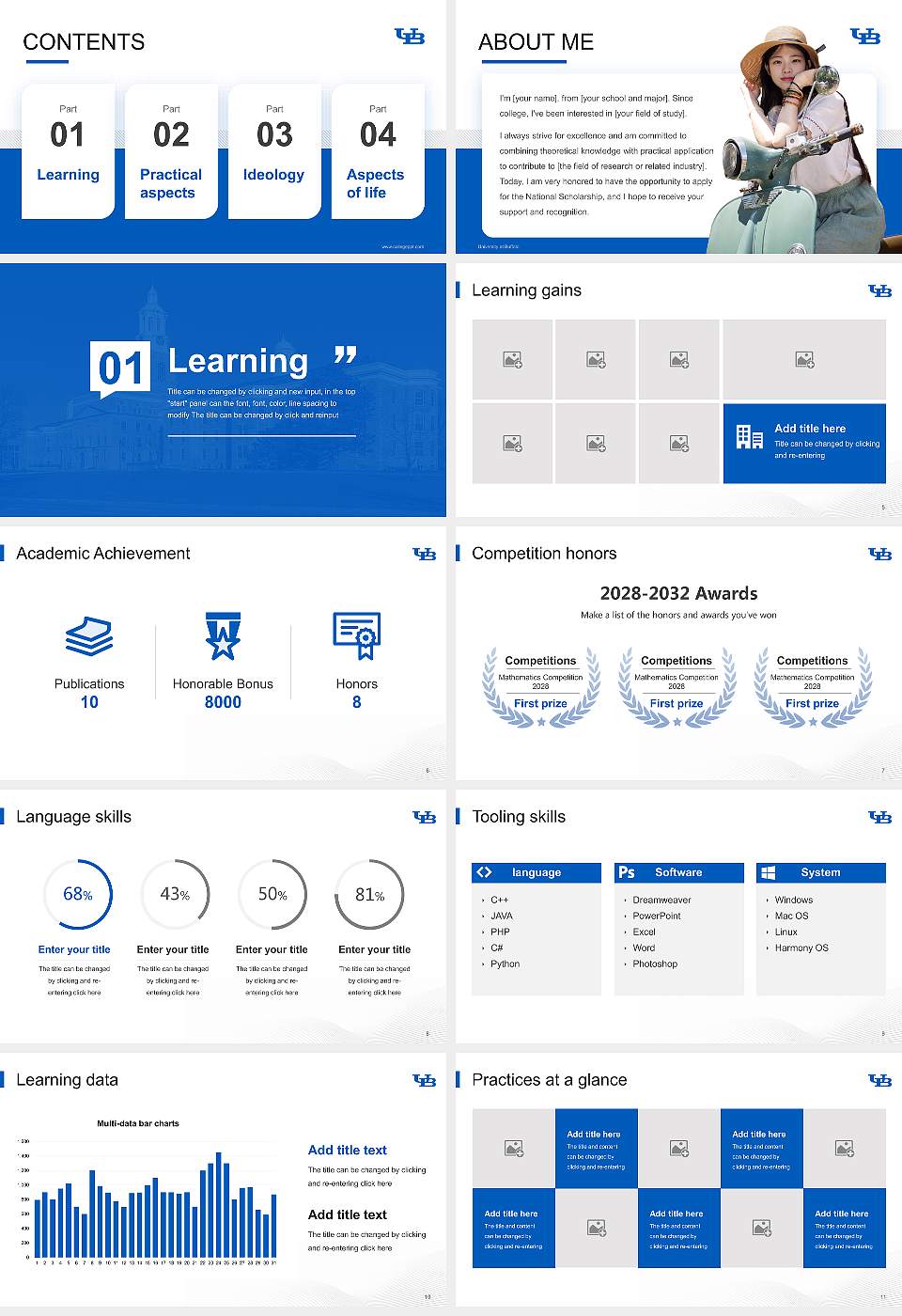 University at Buffalo National Scholarship Defense PPT Template16:9 ratio PPT effect preview image2