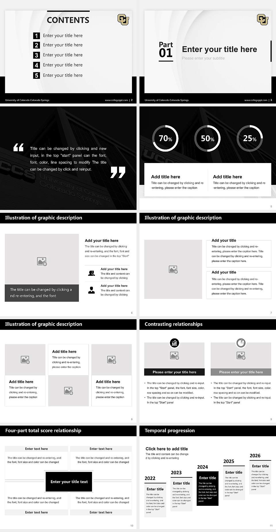 University of Colorado Colorado Springs Thesis Proposal/Graduation Defense PPT Template4:3 ratio PPT effect preview image2