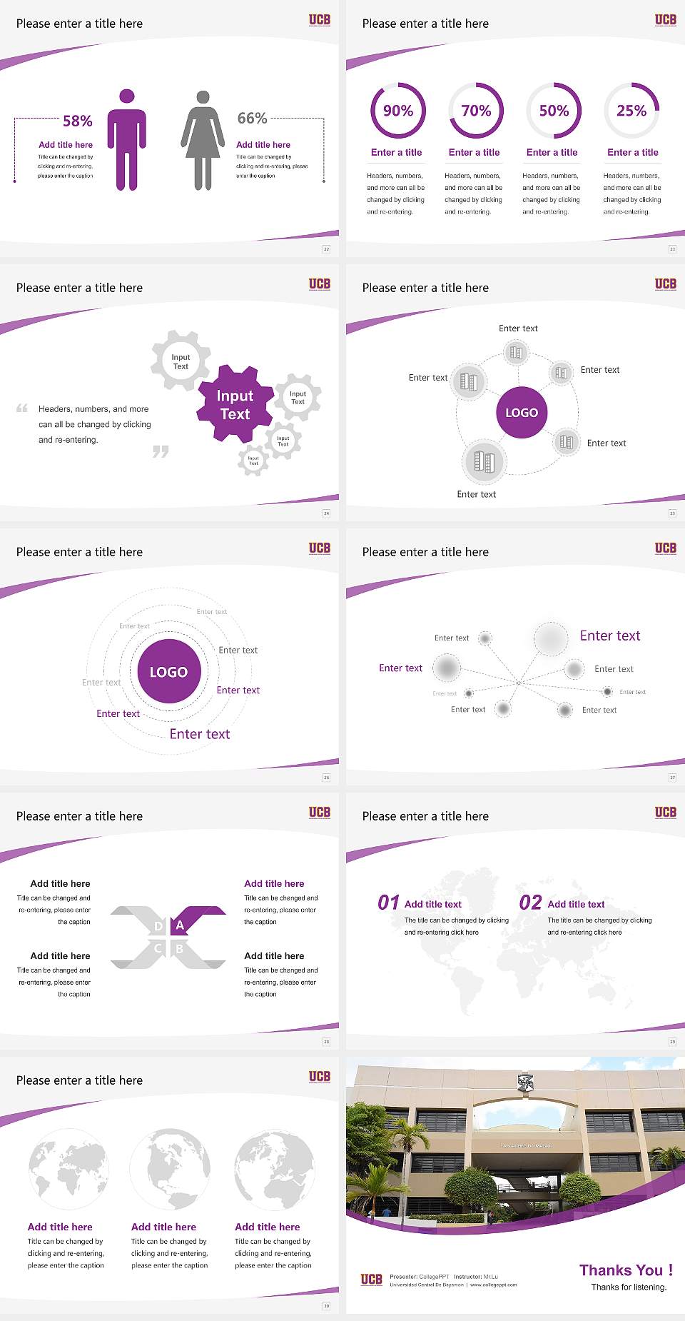Universidad Central De Bayamon Course/Courseware Creation PPT Template4:3 ratio PPT effect preview image4
