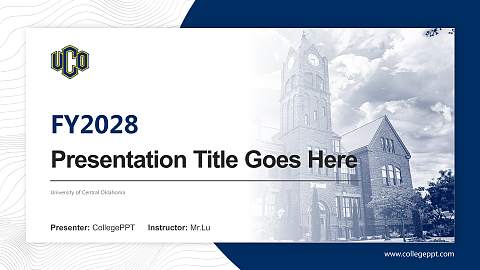 University of Central Oklahoma Academic Presentation/Research Findings Report PPT Template