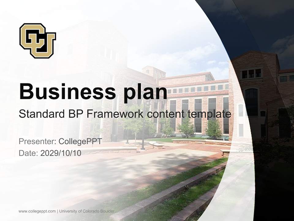 University of Colorado Boulder Competition/Entrepreneurship Contest PPT Template4:3 ratio PPT effect preview image9