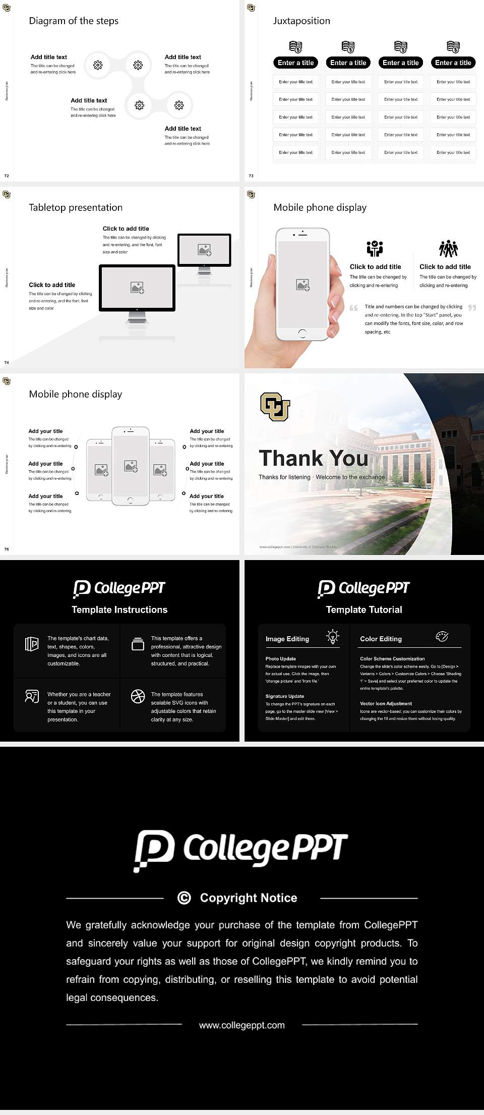 University of Colorado Boulder Competition/Entrepreneurship Contest PPT Template4:3 ratio PPT effect preview image9