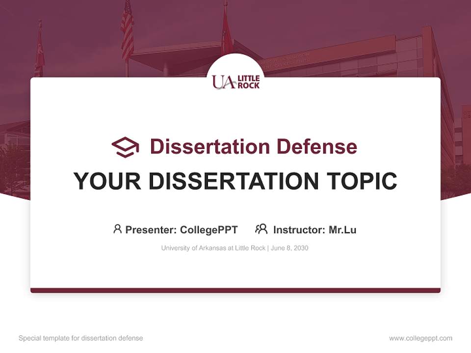 University of Arkansas at Little Rock Graduation Thesis Defense PPT Template4:3 ratio PPT effect preview image7