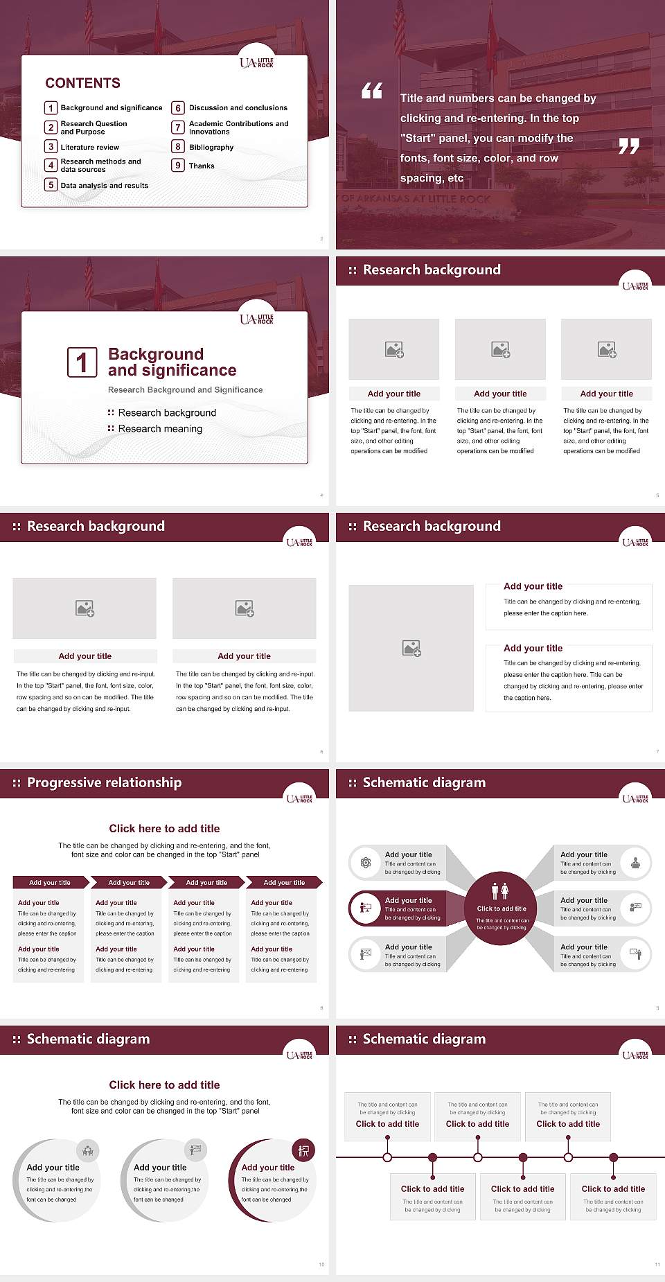 University of Arkansas at Little Rock Graduation Thesis Defense PPT Template4:3 ratio PPT effect preview image2