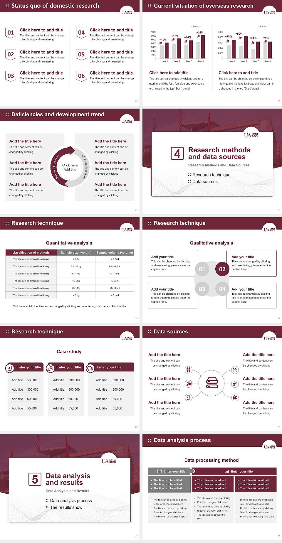 University of Arkansas at Little Rock Graduation Thesis Defense PPT Template4:3 ratio PPT effect preview image4