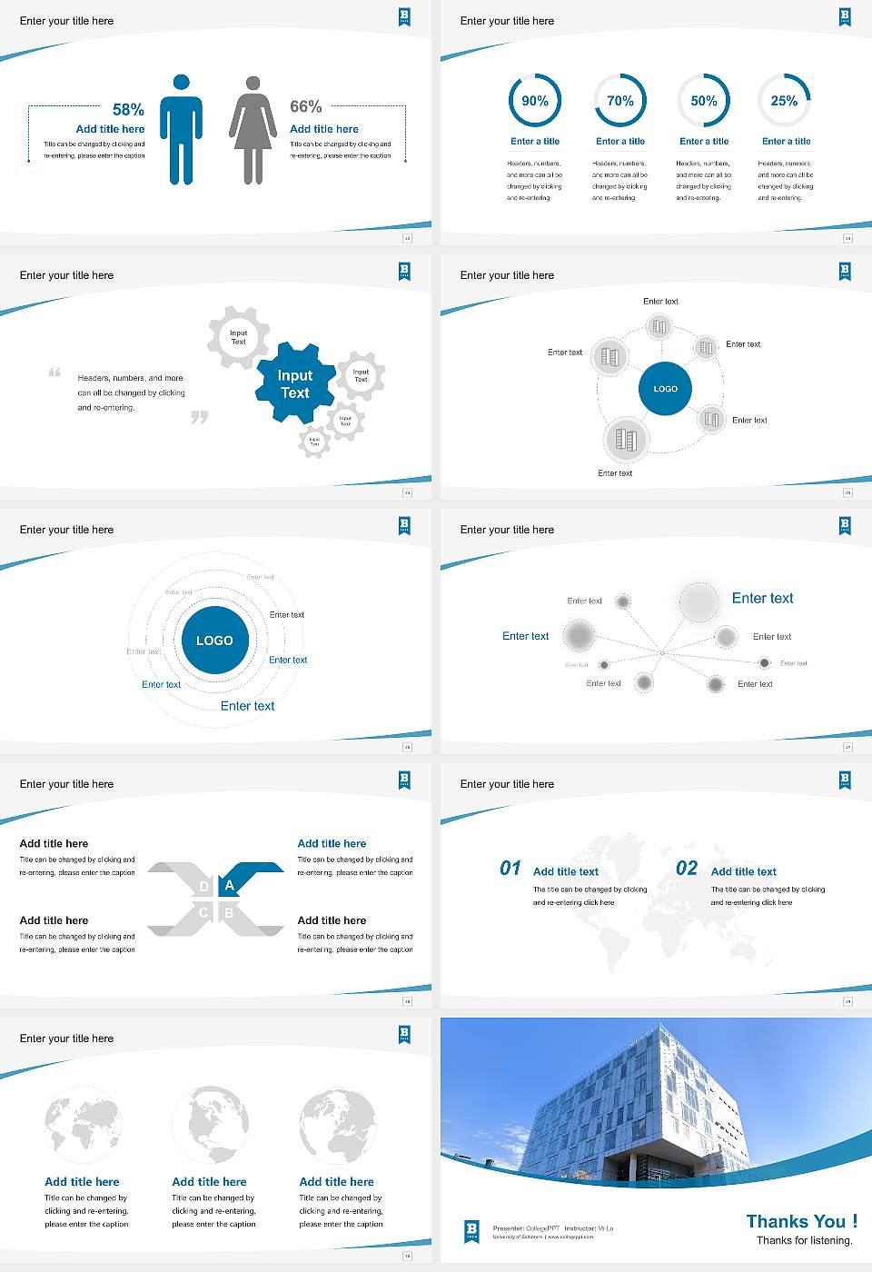University of Baltimore Course/Courseware Creation PPT Template16:9 ratio PPT effect preview image4