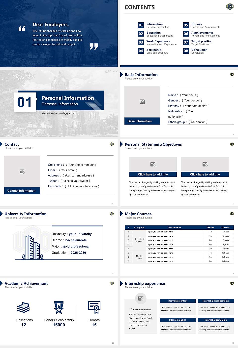 University of Central Oklahoma Resume PPT Template16:9 ratio PPT effect preview image2