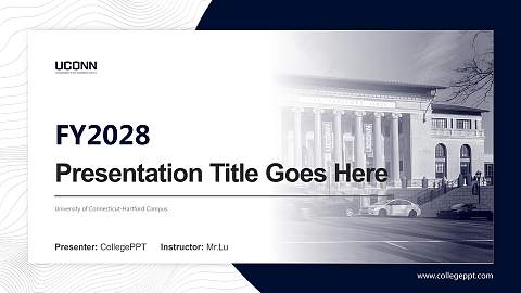 University of Connecticut-Hartford Campus Academic Presentation/Research Findings Report PPT Template