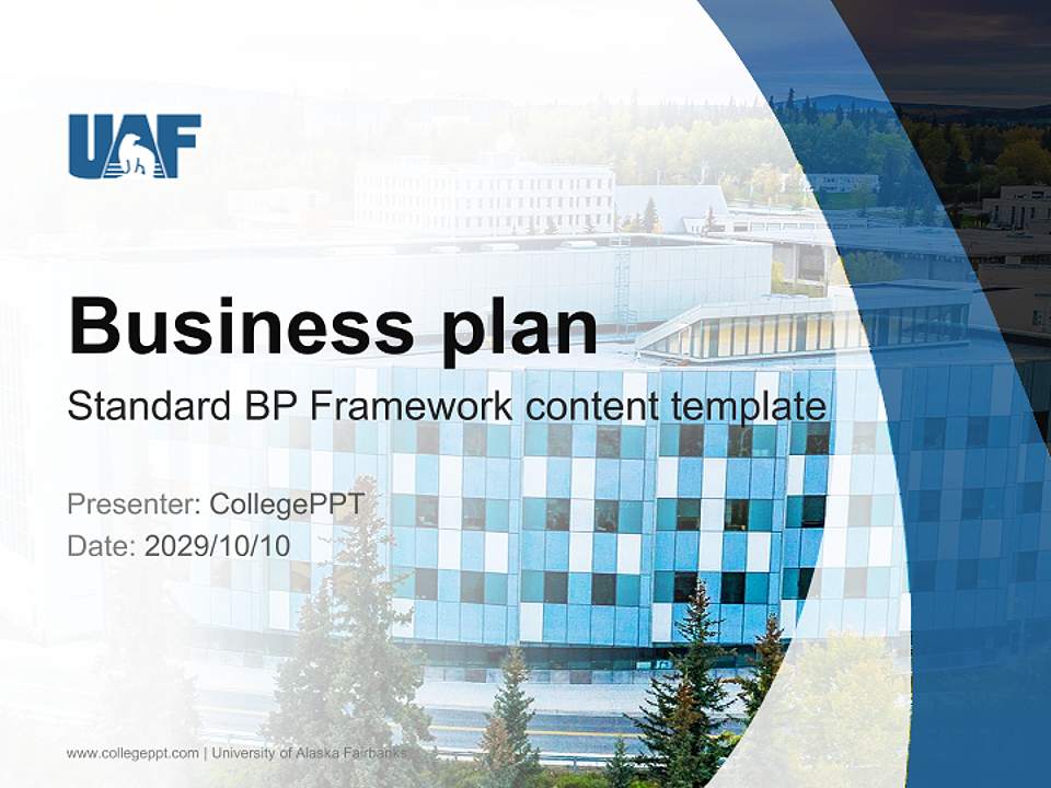 University of Alaska Fairbanks Competition/Entrepreneurship Contest PPT Template4:3 ratio PPT effect preview image9