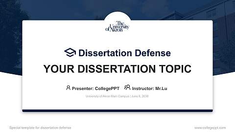 University of Akron Main Campus Graduation Thesis Defense PPT Template