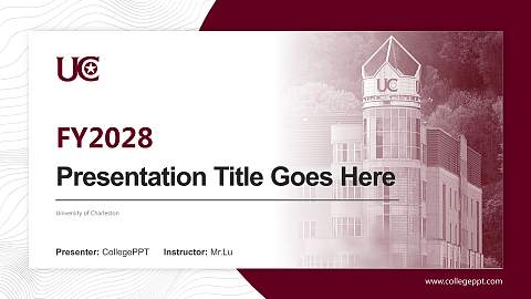 University of Charleston Academic Presentation/Research Findings Report PPT Template