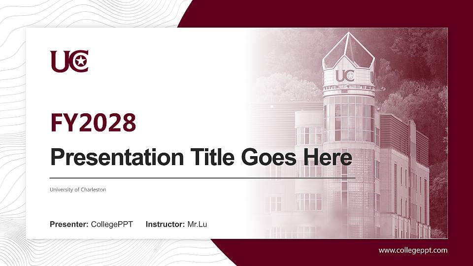 University of Charleston Academic Presentation/Research Findings Report PPT Template16:9 ratio PPT effect preview image