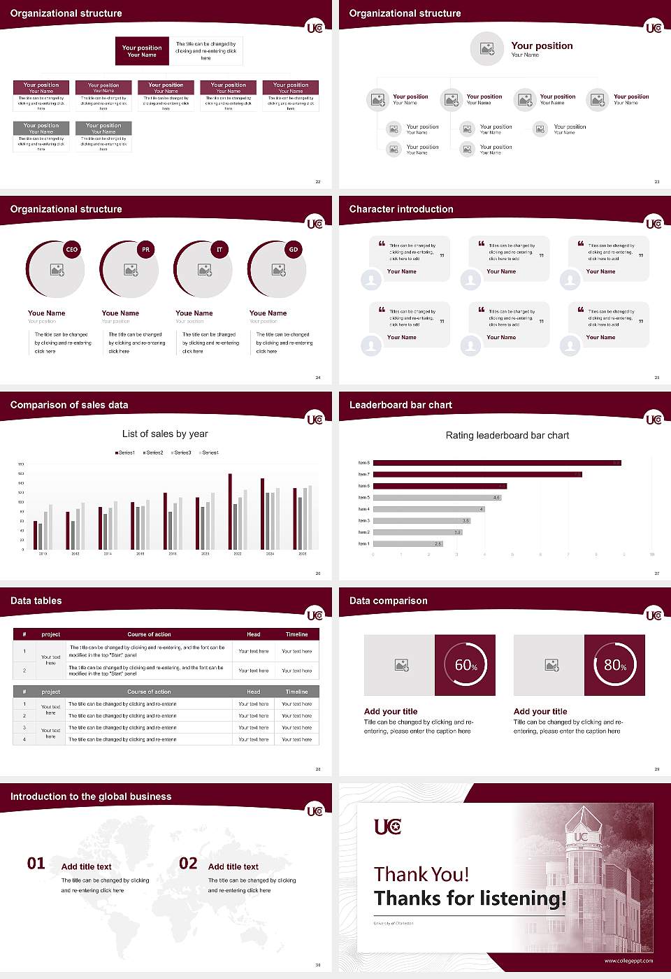 University of Charleston Academic Presentation/Research Findings Report PPT Template16:9 ratio PPT effect preview image4