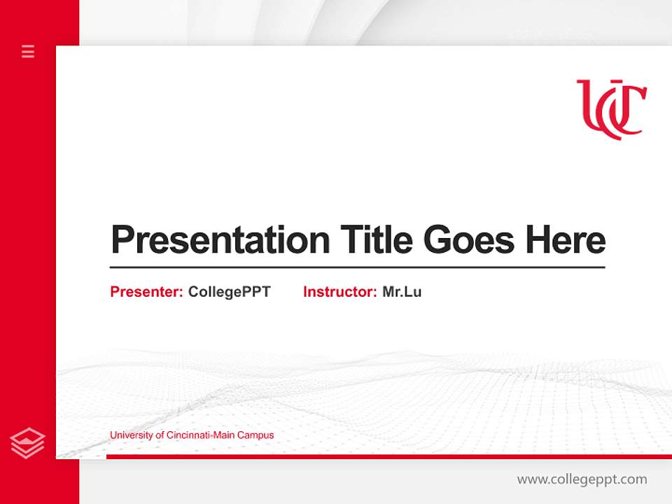 University of Cincinnati-Main Campus Thesis Proposal/Graduation Defense PPT Template4:3 ratio PPT effect preview image5