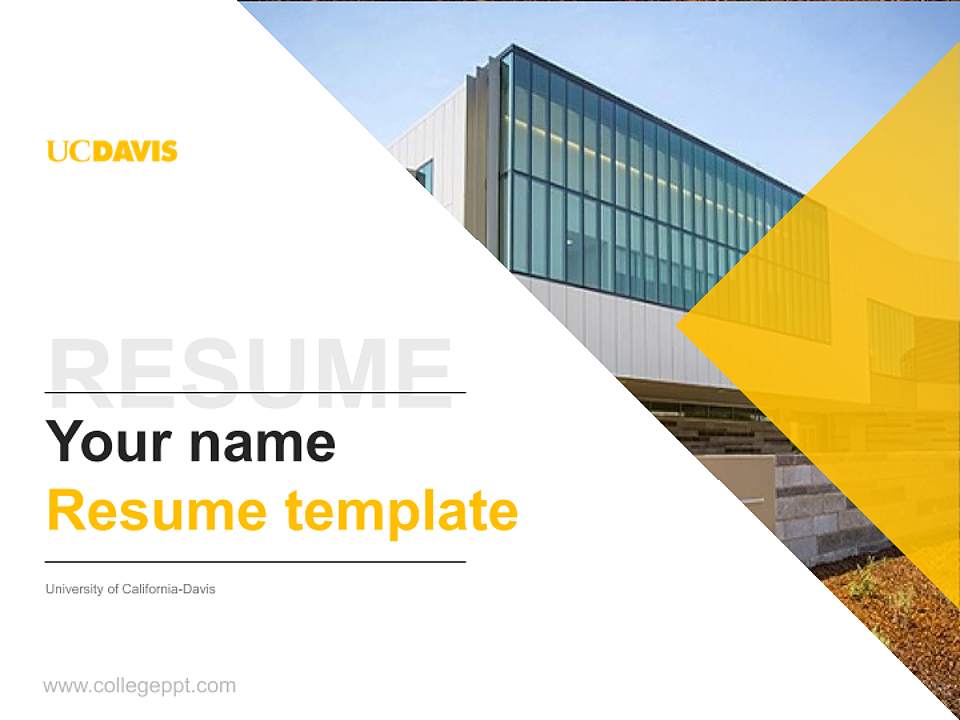 University of California-Davis Resume PPT Template4:3 ratio PPT effect preview image5