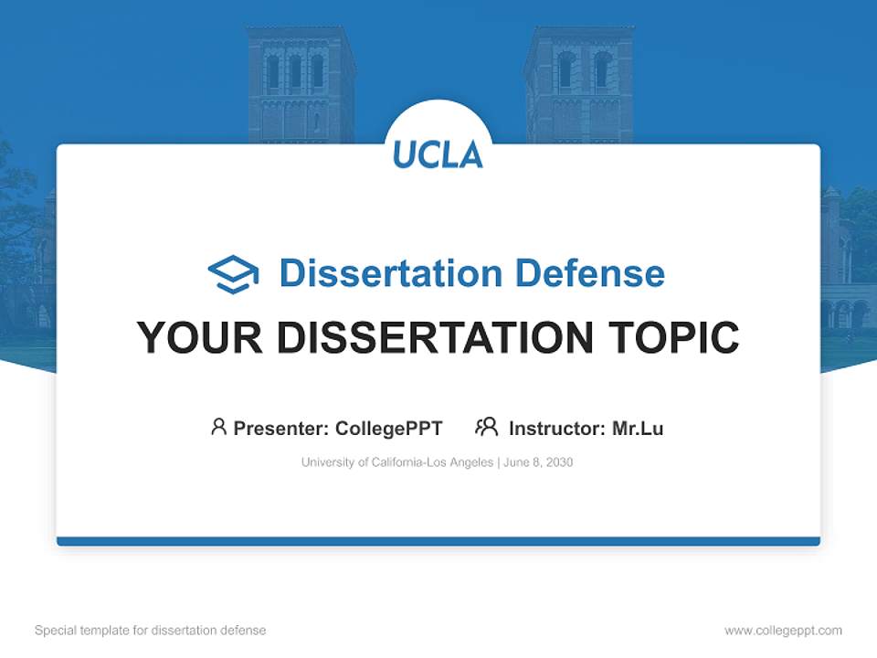 University of California-Los Angeles Graduation Thesis Defense PPT Template4:3 ratio PPT effect preview image7